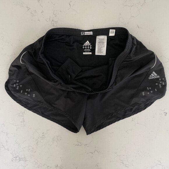 Adidas Supernova Clima365 Poly Running Track Shorts w Liner Black & Silver Sz M - Picture 3 of 11